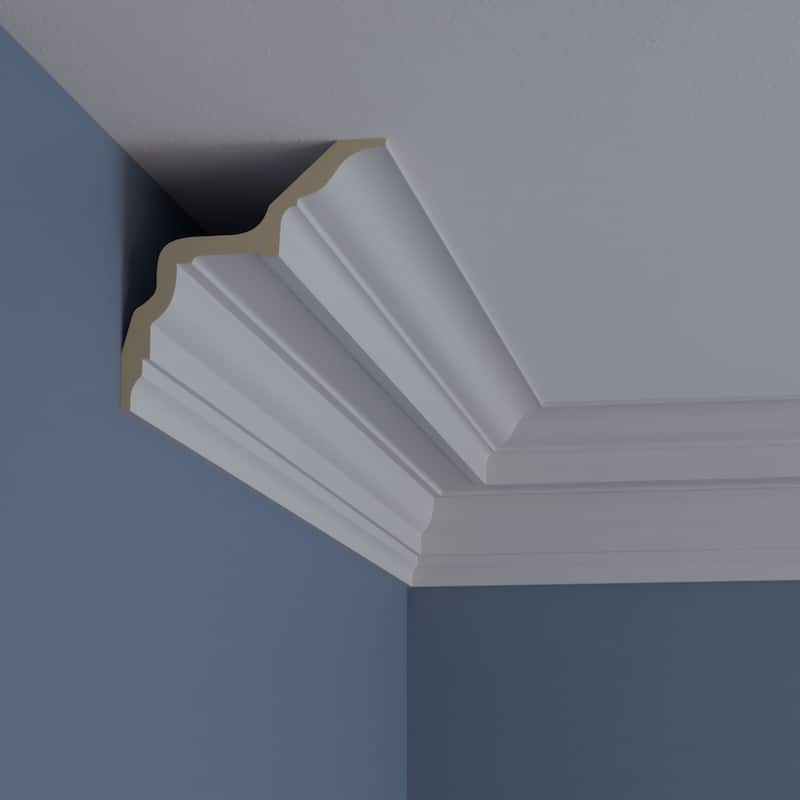 Felix Traditional Smooth Crown Moulding - 5"H x 5"P x 7"F x 94 1/2"L