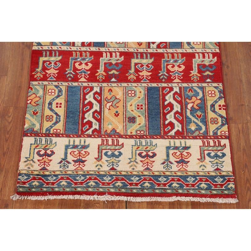 Animals Tribal Kazak Oriental Accent Rug Handmade Wool Carpet - 2'9" x 4'0"