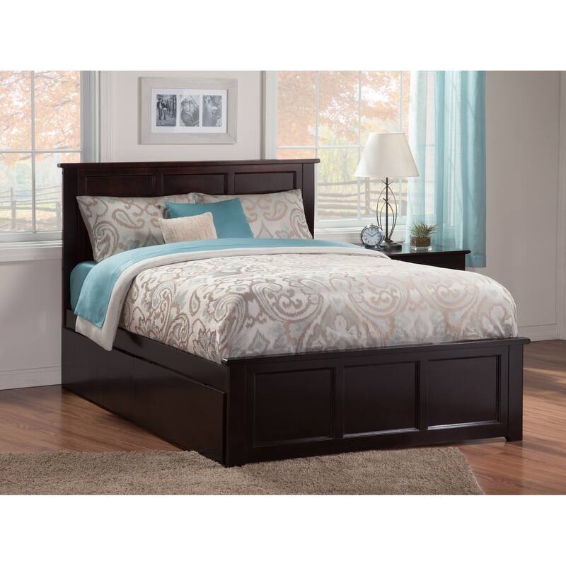 Platform Bed with Footboard & 2 Drawers - Storage Bed Frame - Slatted Support