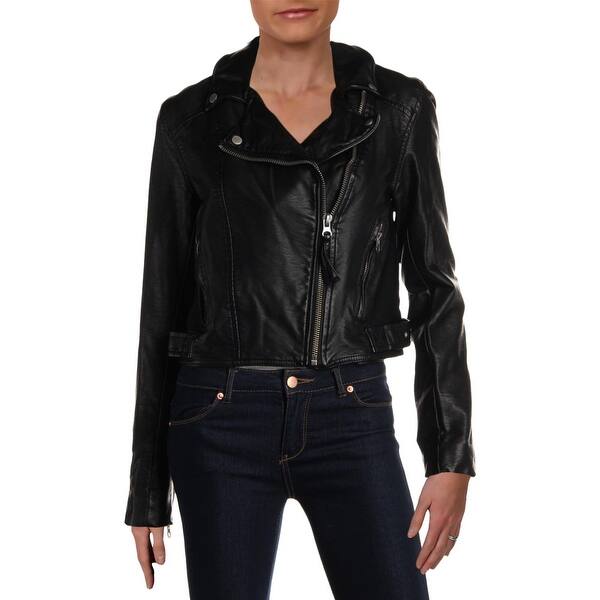 Shop Free People Womens Heartache Moto Coat Faux Leather Long Sleeves Free Shipping Today Overstock 29363723