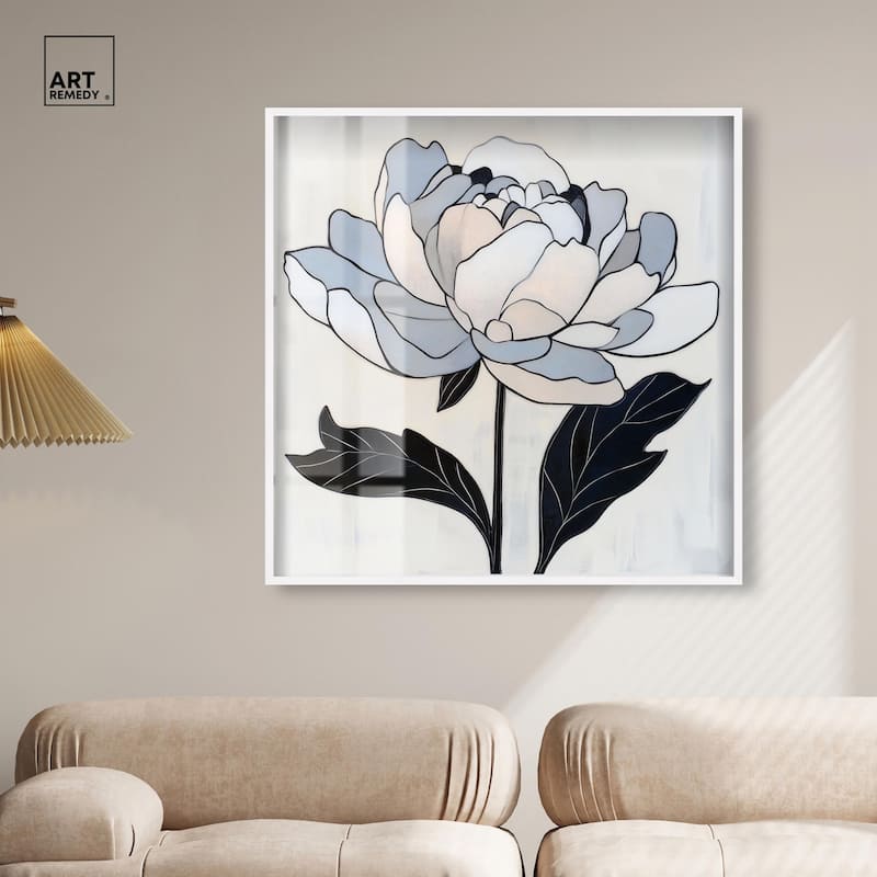 Gray Scale Flower I Shadowbox by Art Remedy