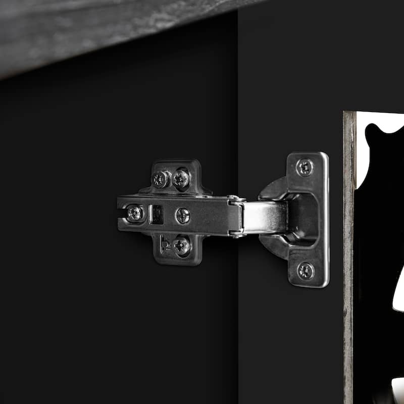 59.8" Hollow Carved 4-Door Antique Sideboard Buffet Cabinet, American Country Style Storage Console for Living Room