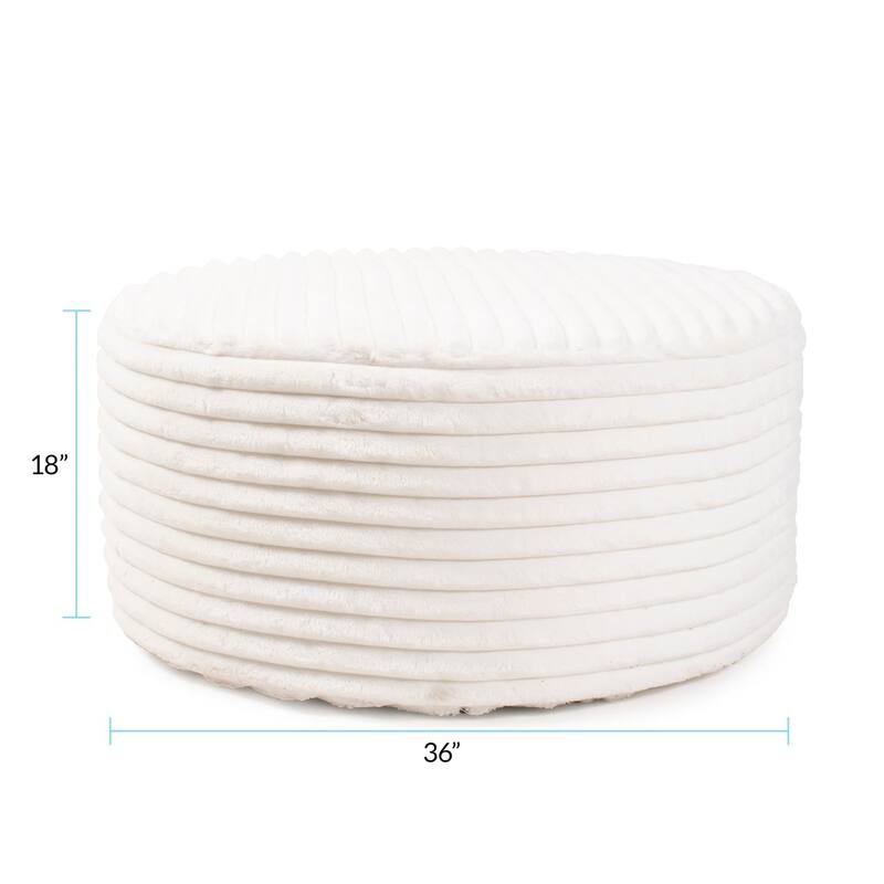 Universal Round Ottoman Shar Pei White