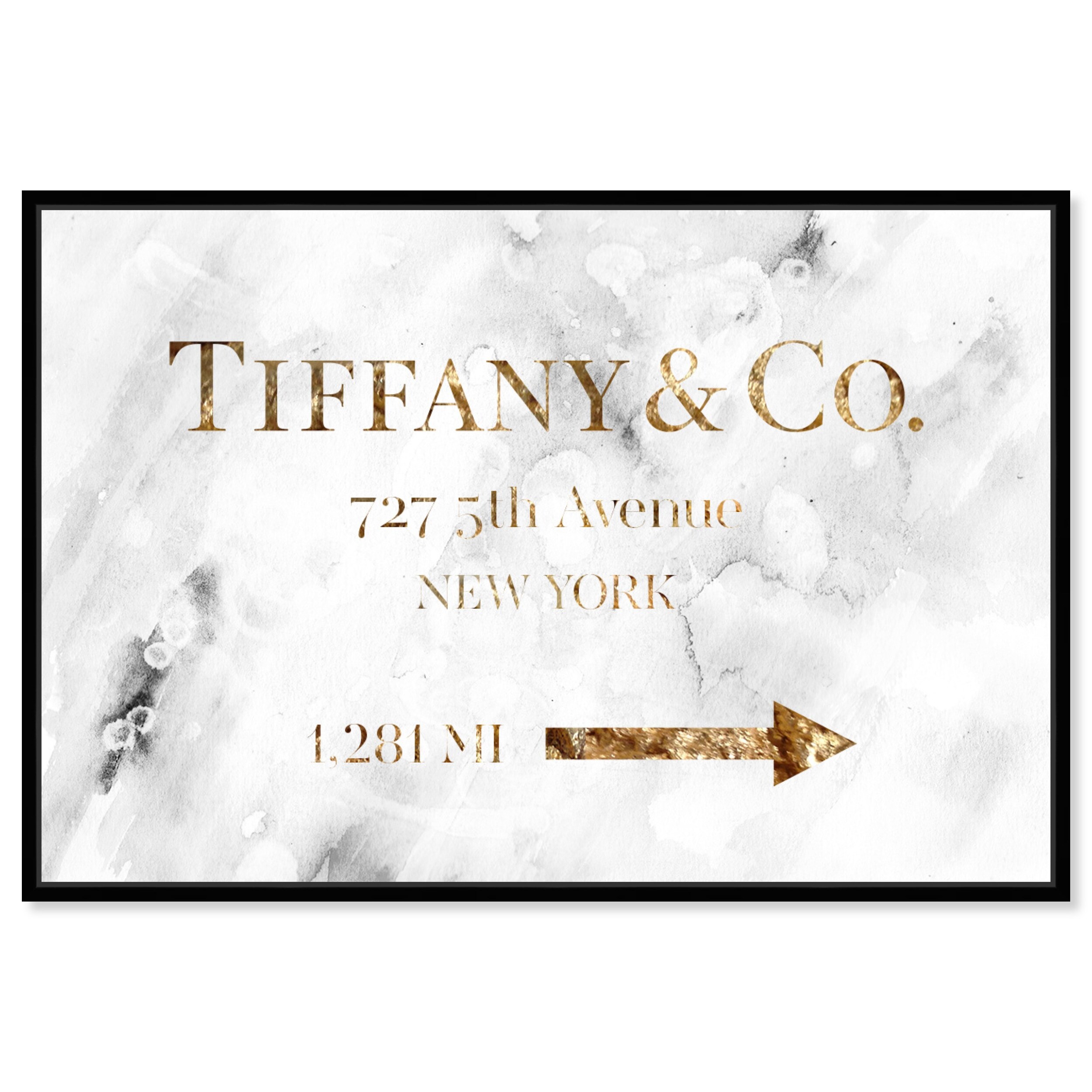 Oliver Gal 'Jewelry Road Sign Glam' Fashion Framed Art Print on