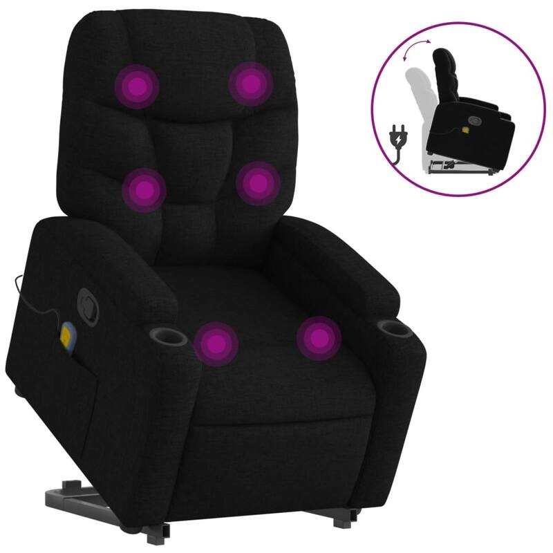vidaXL Stand up Massage Recliner Chair Light Gray Fabric