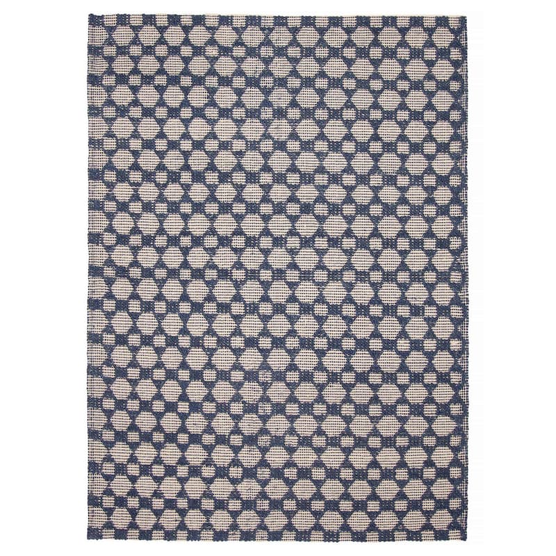 ECARPETGALLERY Braid weave Sienna Navy Wool Rug - 5'3 x 7'5 - Dark Navy - 5'3 x 7'5