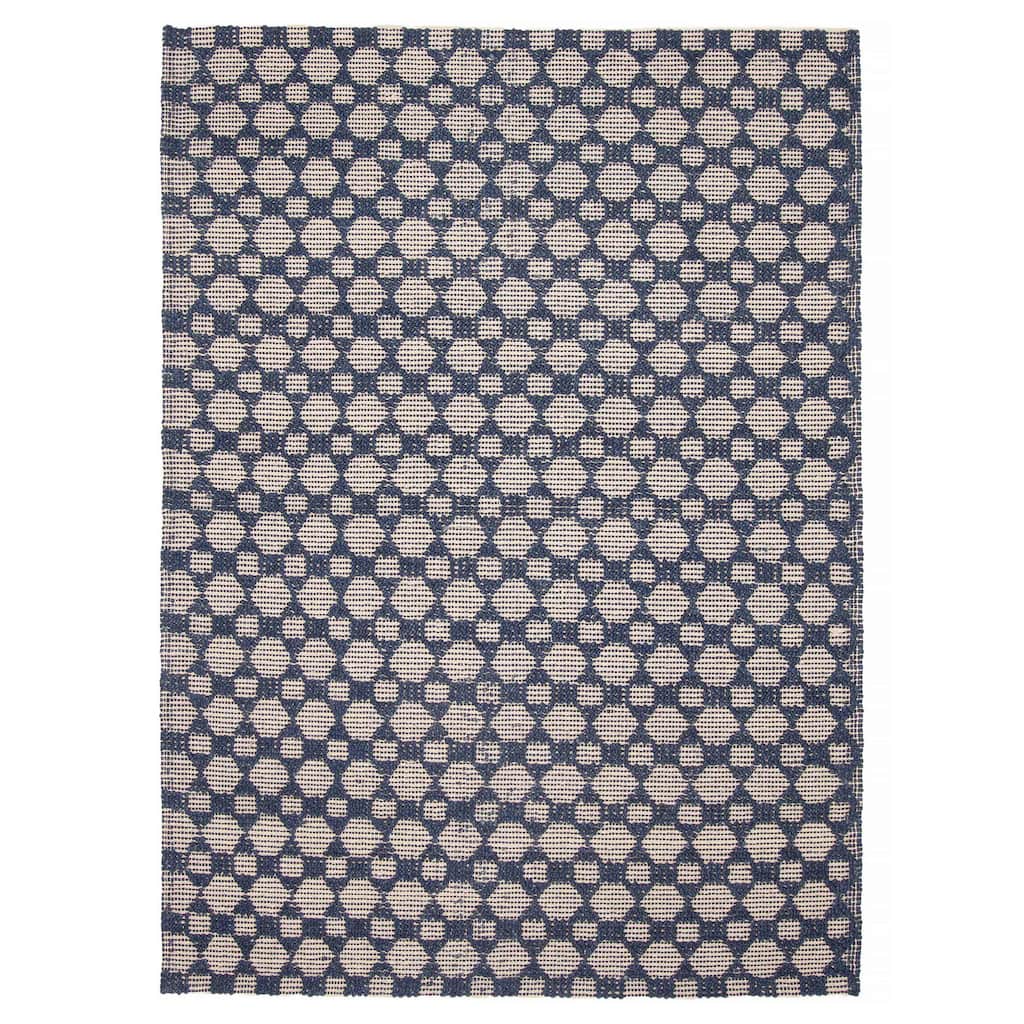 ECARPETGALLERY Braid weave Sienna Navy Wool Rug - 5'3 x 7'5