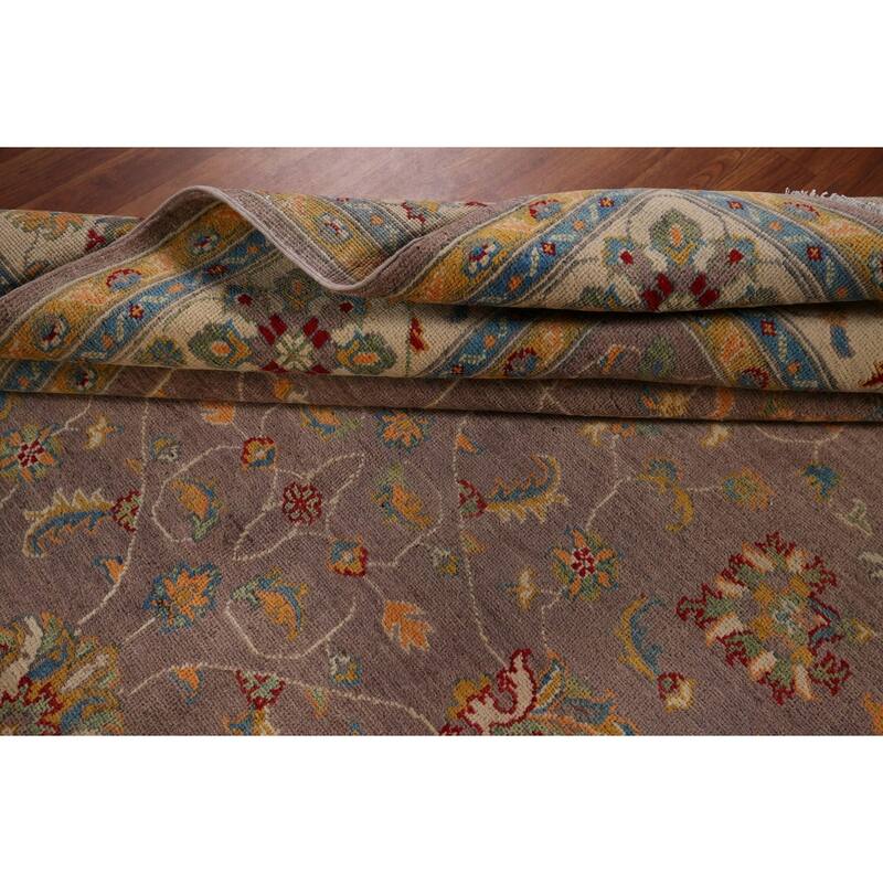 Floral Oushak Oriental Area Rug Handmade Wool Carpet - 6'5" x 9'5"