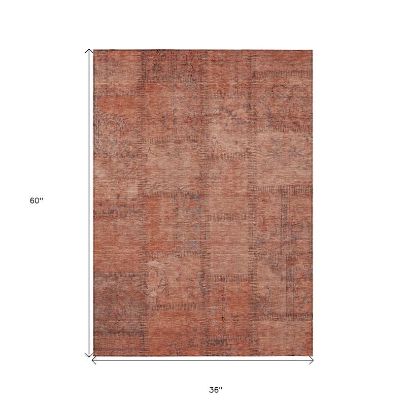 HomeRoots Patchwork Transitional Rectangle Outdoor Rug