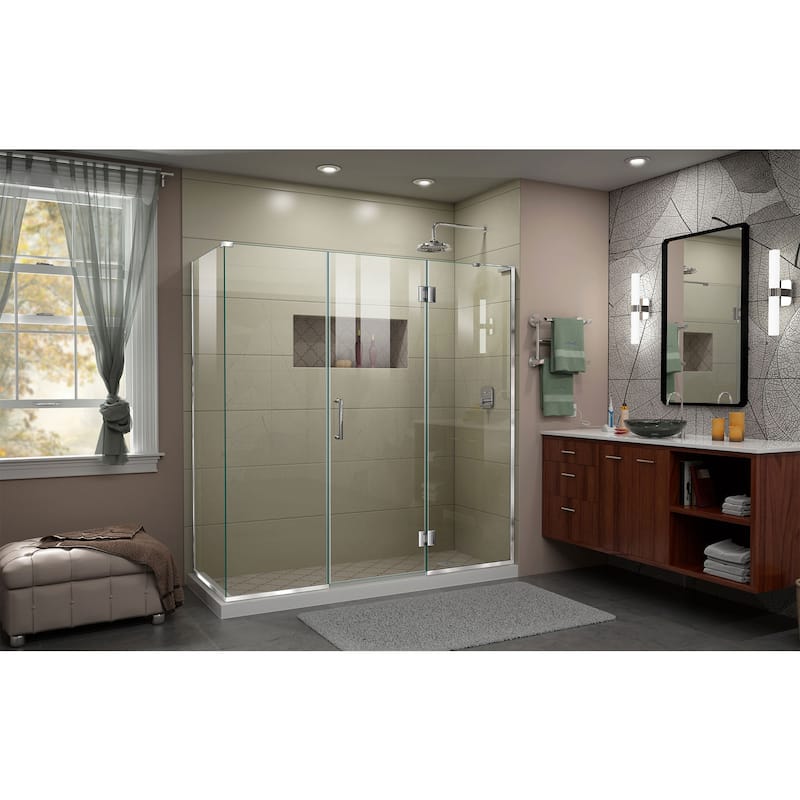 DreamLine Unidoor-X 70 in. W x 30 3/8 in. D x 72 in. H Frameless Hinged Shower Enclosure - 30.38" x 70" - 30.38" x 70" - 30.38" x 70"