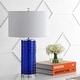 preview thumbnail 15 of 41, Coco 27.5" Modern Fused Glass Cylinder LED Table Lamp, Turquoise (Set of 2) by JONATHAN Y