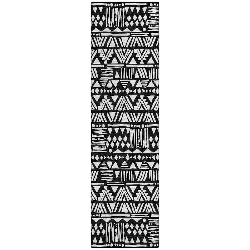 Machine Washable Indoor/ Outdoor Chantille Boho Tribal Rug