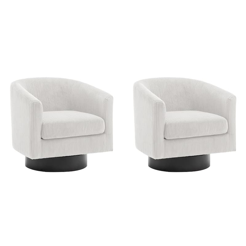 Modern 360° Swivel Corduroy Barrel Chair, Accent Armchair For Living Room