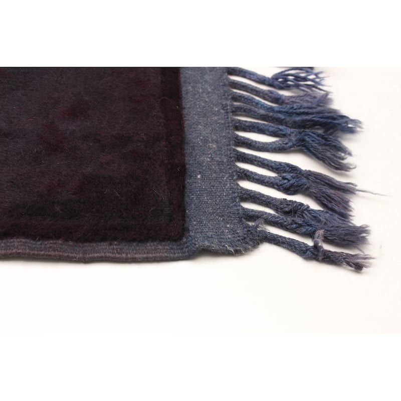 ECARPETGALLERY Hand-knotted Color Transition Grey Wool Rug - 2'10 x 9'2