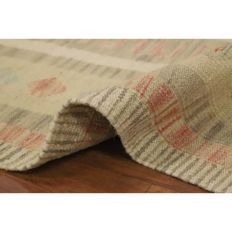 Hand Woven Oriental 100% Wool Carpet Southwestern Tribal Multi-Colored Kilim Area Rug - 7' 10'' X 5' 9''