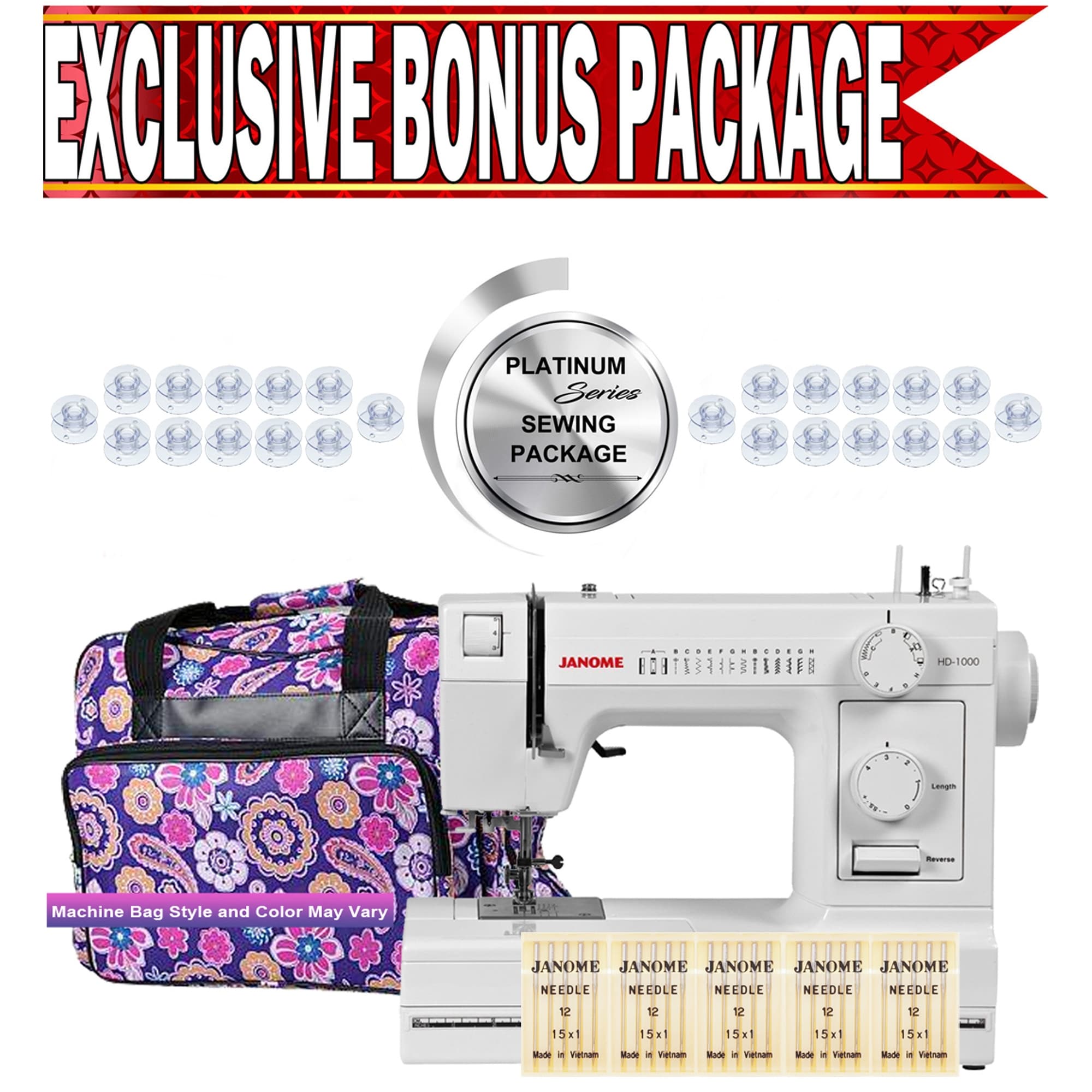 Janome HD1000 Mechanical Sewing Machine w/ Free Bonus Package! by Janome