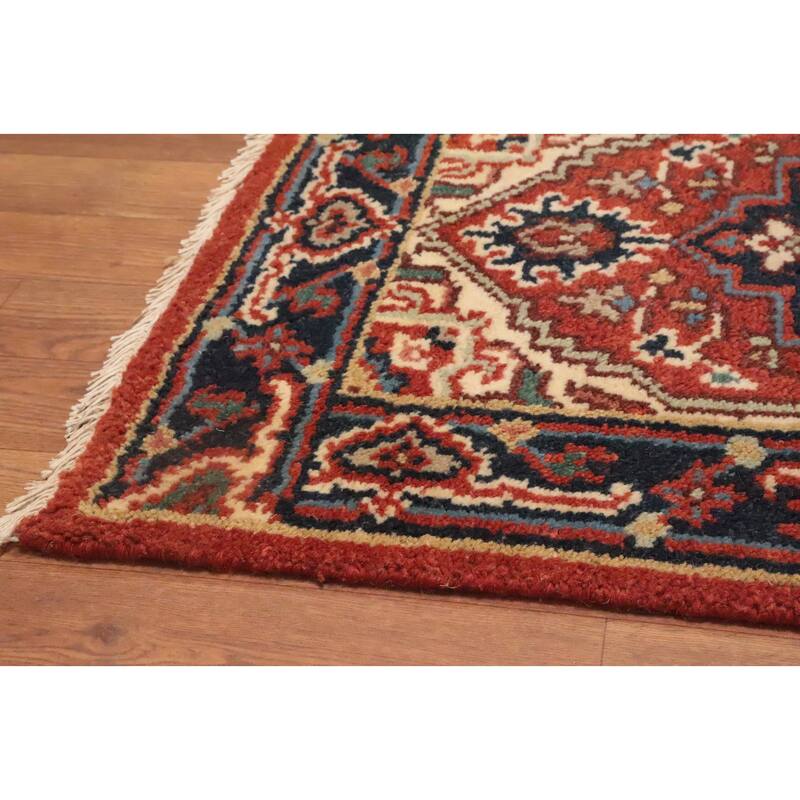 Hand Knotted Oriental 100% Wool Carpet Traditional Medallion Oranges & Rust Kazak Area Rug - 3' 0'' X 2' 0''