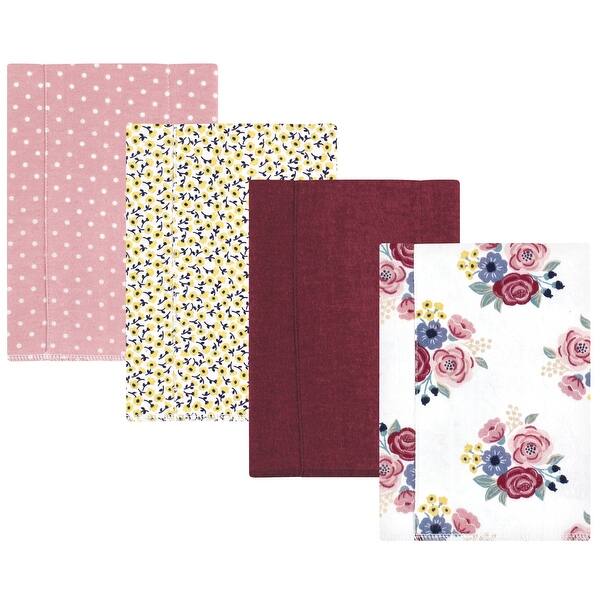 slide 1 of 1, Hudson Baby Infant Girl Cotton Flannel Burp Cloths, Blush Navy Floral 4-Pack, One Size - Blush Navy Floral 4-Pack - One Size One Size - Blush Navy Floral 4-Pack