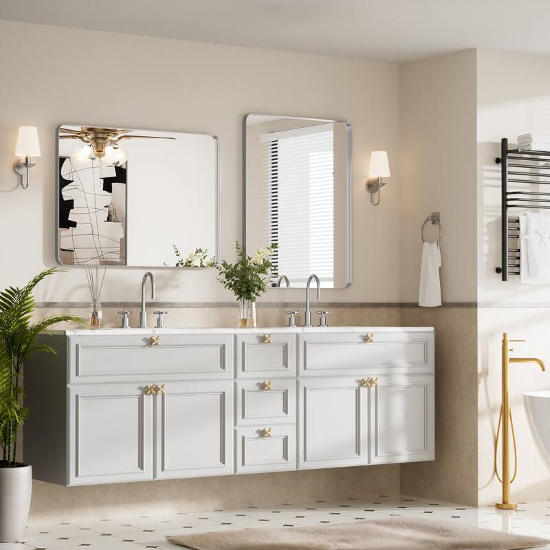 Rectangle Bathroom Vanity Mirror with Metal Frame(Vertical/Horizontal)