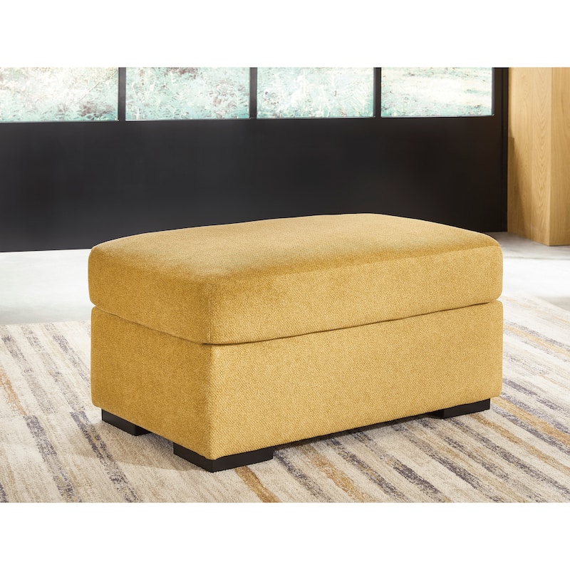 Roundhill Furniture Clareen Upholstered Ottoman - Yellow