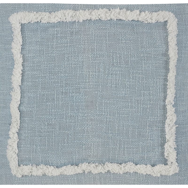 HomeRoots 20" X 20" Sky Blue And White 100% Cotton Geometric Zippered Pillow