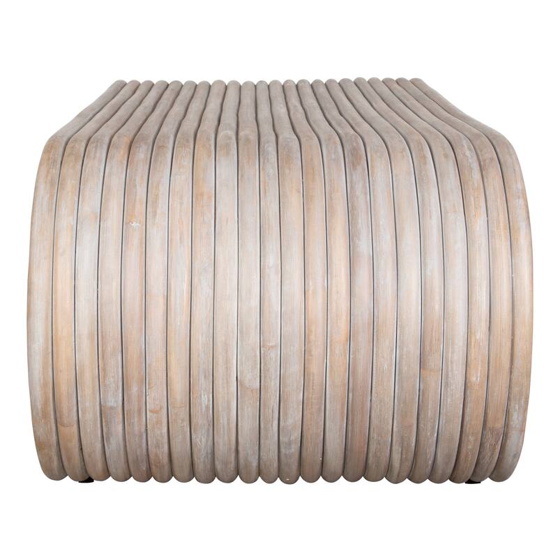 Rattan Coffee Table - 58" - White Washed Finish