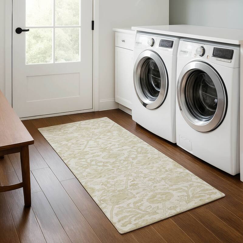 Premium Washable Super Soft Vintage Traditional Mayfield Rug - Ivory - 2'3" x 7'6"