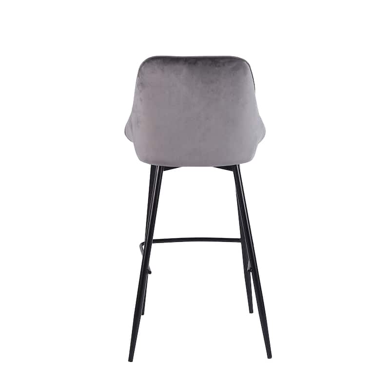 Porthos Home Ugo Bar Stools Set of 2, Velvet Upholstery, Iron Legs