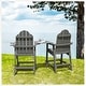 preview thumbnail 14 of 38, Tall Adirondack Chairs Set of 2 with handrails and connecting plates - 28.3"L x 22.6"W x 48.8"H DARK GRAY