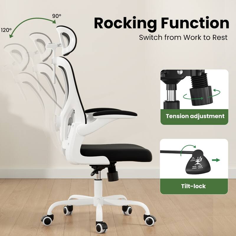 Ergonomic Office Chair With Headrest,High Back Computer Chair With Armrests And Adjustable Lumbar Support