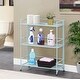 preview thumbnail 26 of 32, Porch & Den Ferdinand 3-Tier Wide Folding Metal Shelf Seafoam