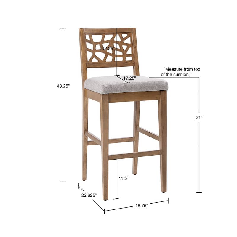 INK+IVY Crackle Barstool - 18.75"w x 22.625"d x 43.25"h