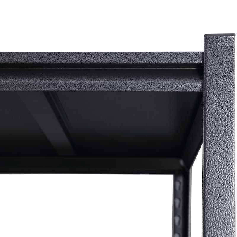 72'' 5-Tier Black Metal Shelves Pantry Organizer Storage