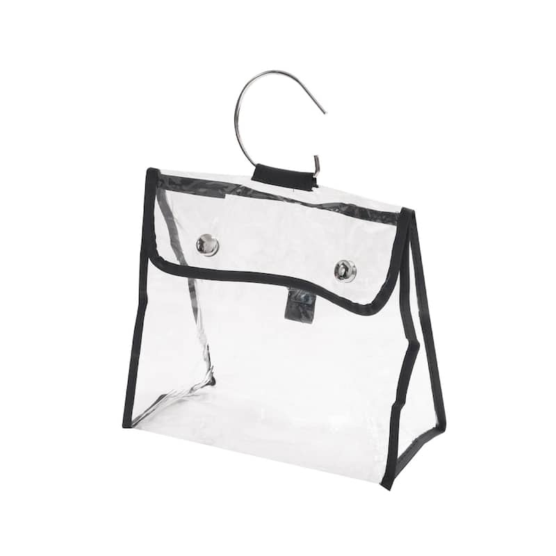 Handbag Dust Bags, Clear Purse Storage Organizer Purse Protector - Black