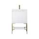 Option Champagne Brass Base, Glossy White Top