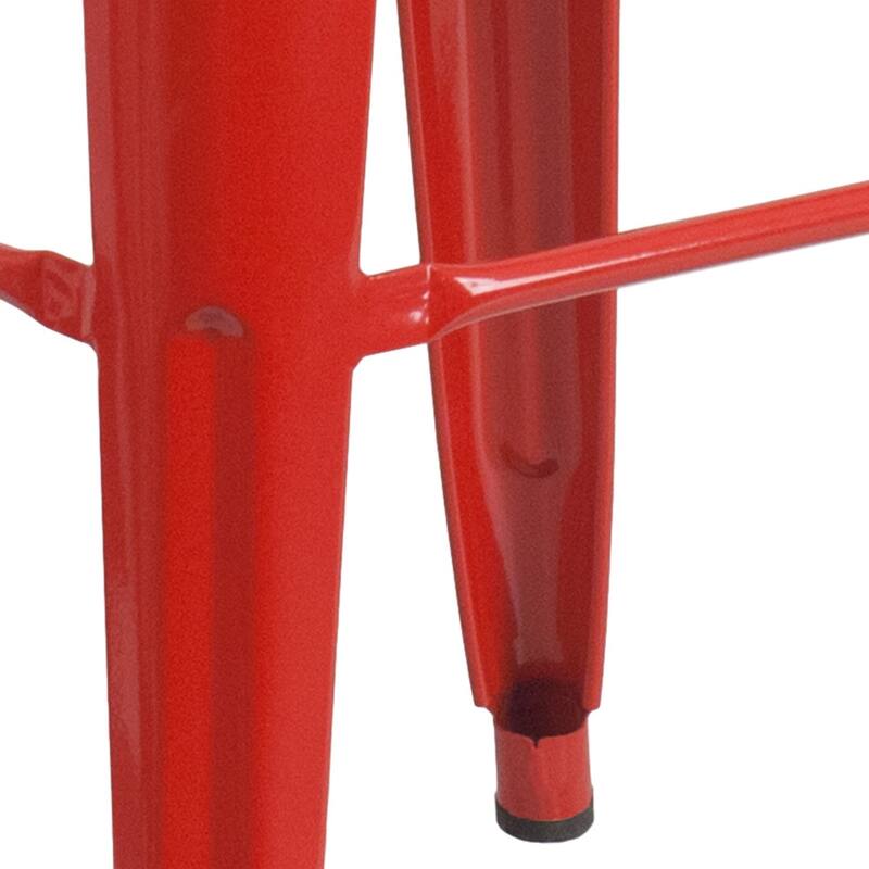 4 Pack 30" High Backless Metal Indoor-Outdoor Barstool with Square Seat