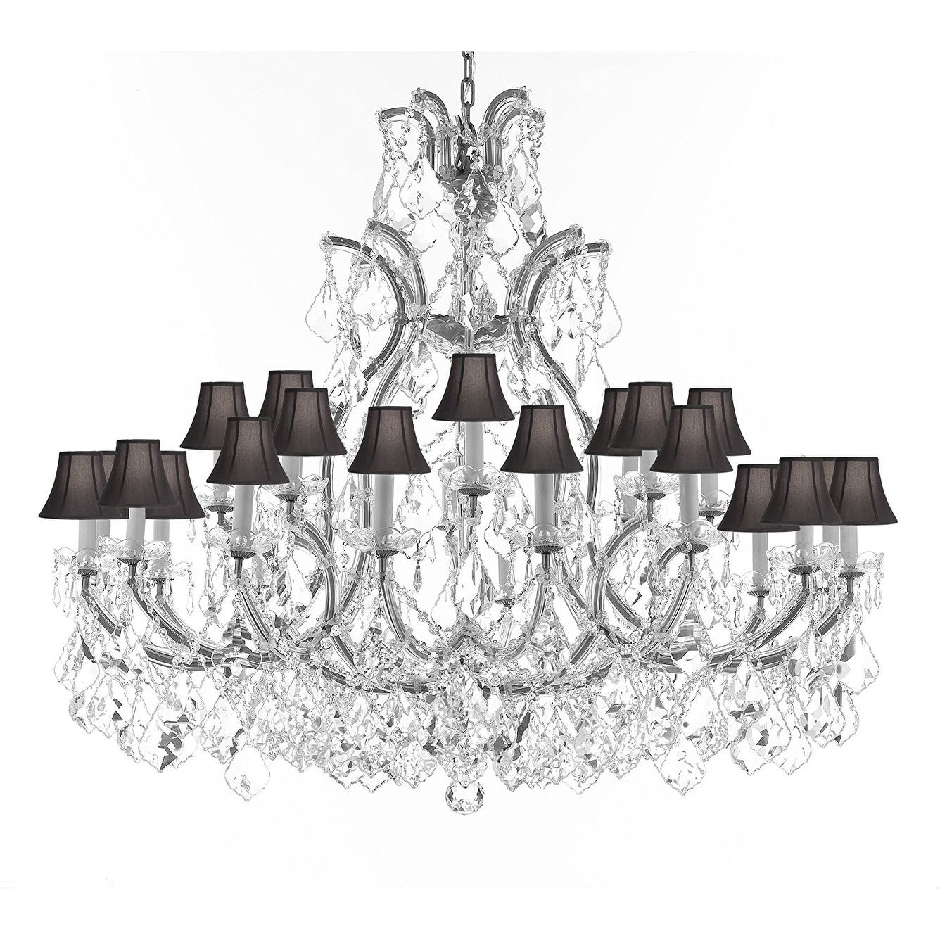 Crystal Chandelier Lighting With Black Shades - Chandeliers For Bedrooms by Overstock.com