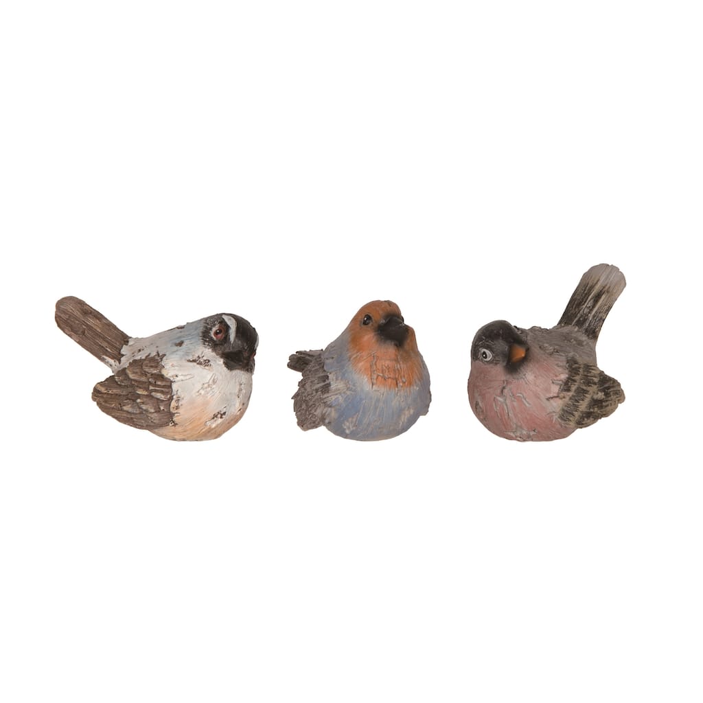 Transpac Small Resin Painterly Bird Set of 3 Spring Home Decorations