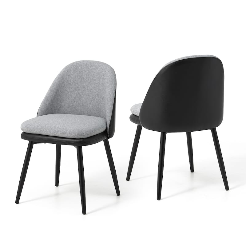 Glitzhome Set of 2/4/6 Mid-Century Modern Faux Leather Accent Dining Chairs