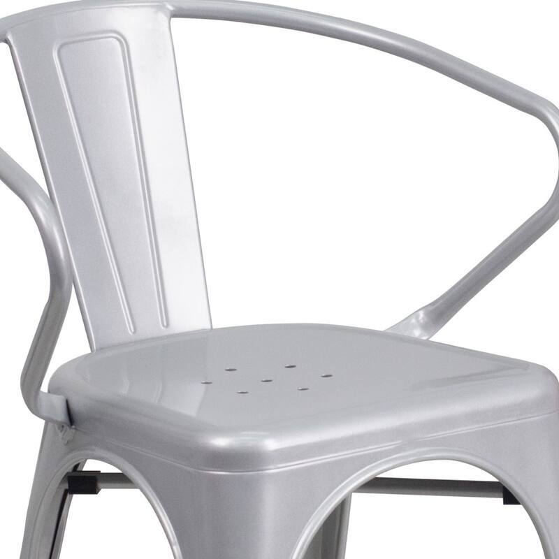 4 Pack Metal Indoor-Outdoor Chair with Arms