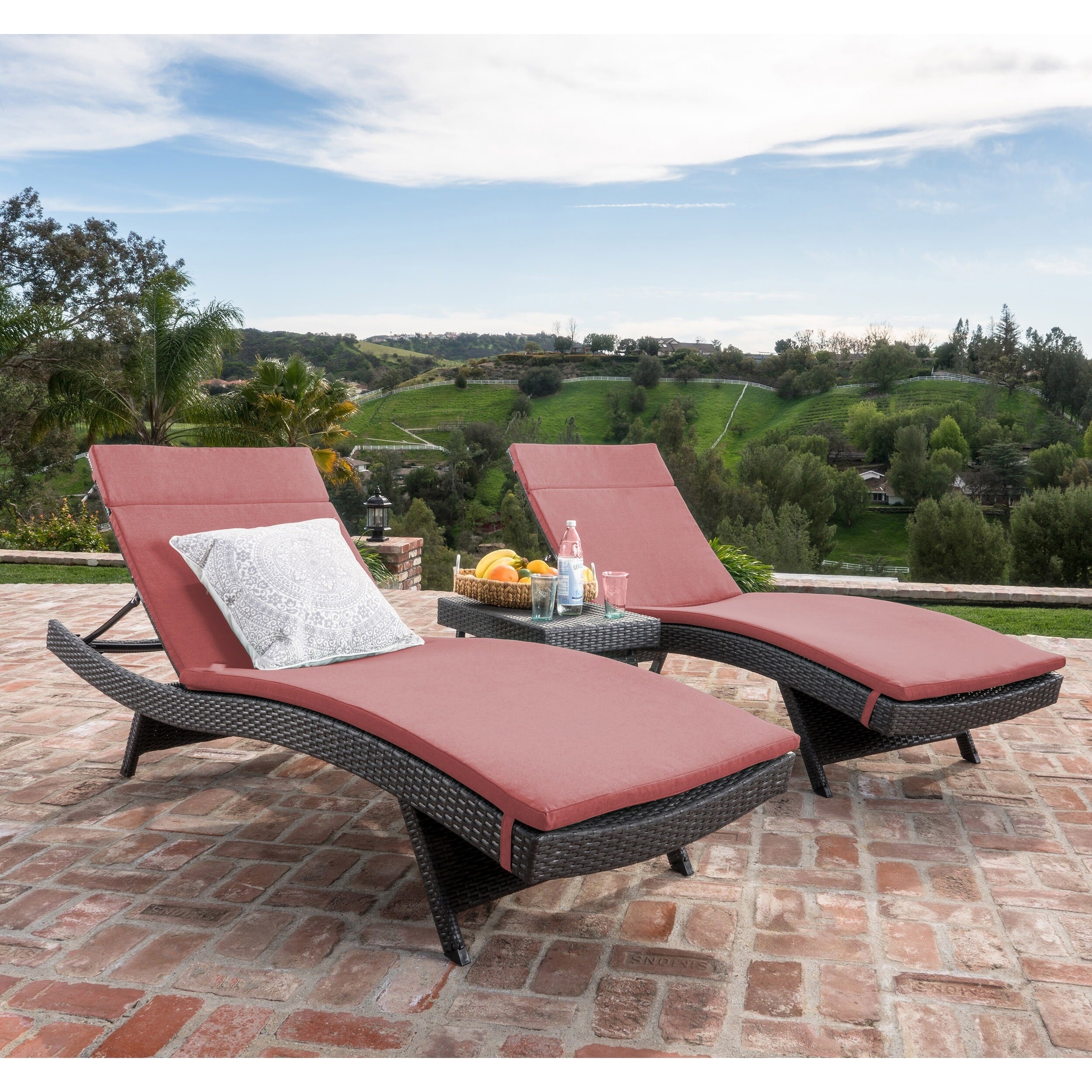 Vilano 3 piece Outdoor Cushioned Lounge Set by Havenside Home On