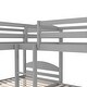 preview thumbnail 13 of 13, Artsy Twin Size L-Shaped Bunk bed with Trundle and Full-length Guardrail, 5 Beds in 1, Maximized space, Grey