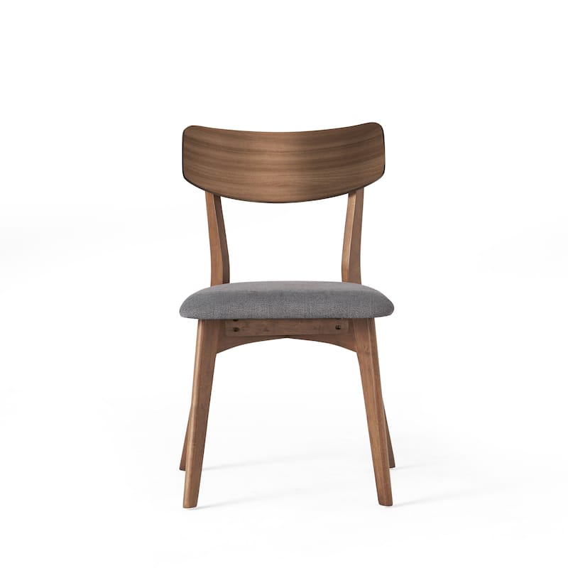 Chazz Mid-Century Modern Upholstered Rubberwood Dining Chairs (Set of 2) by Christopher Knight Home