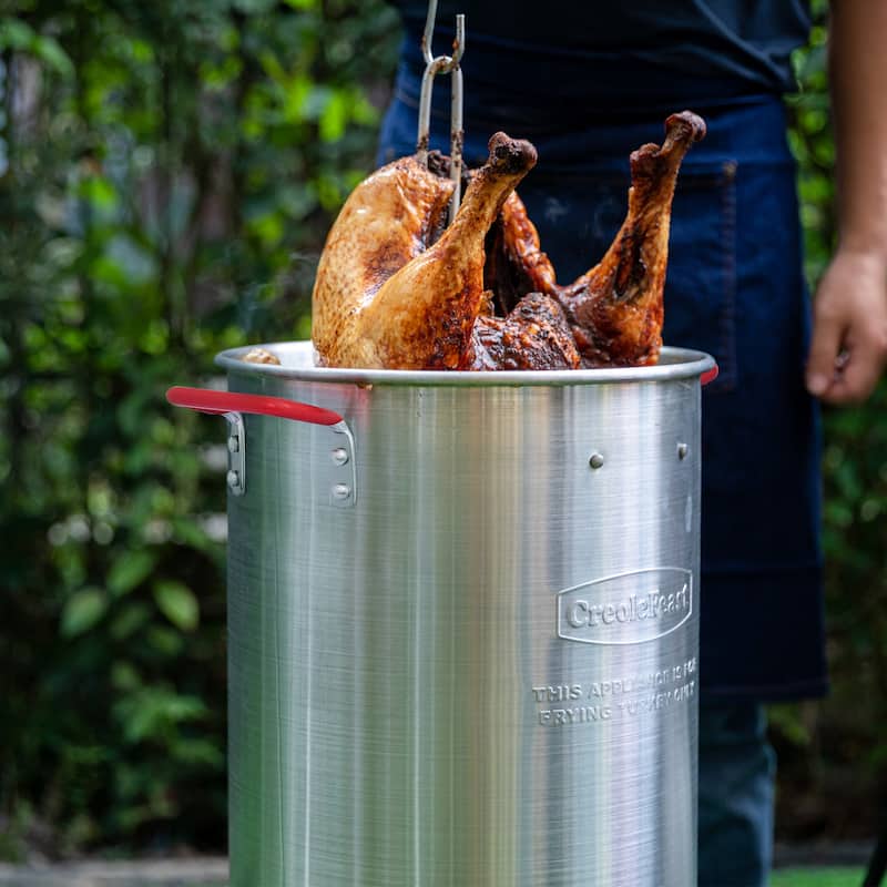 Creole Feast,Silver Aluminum Turkey Fryer Boiler Set