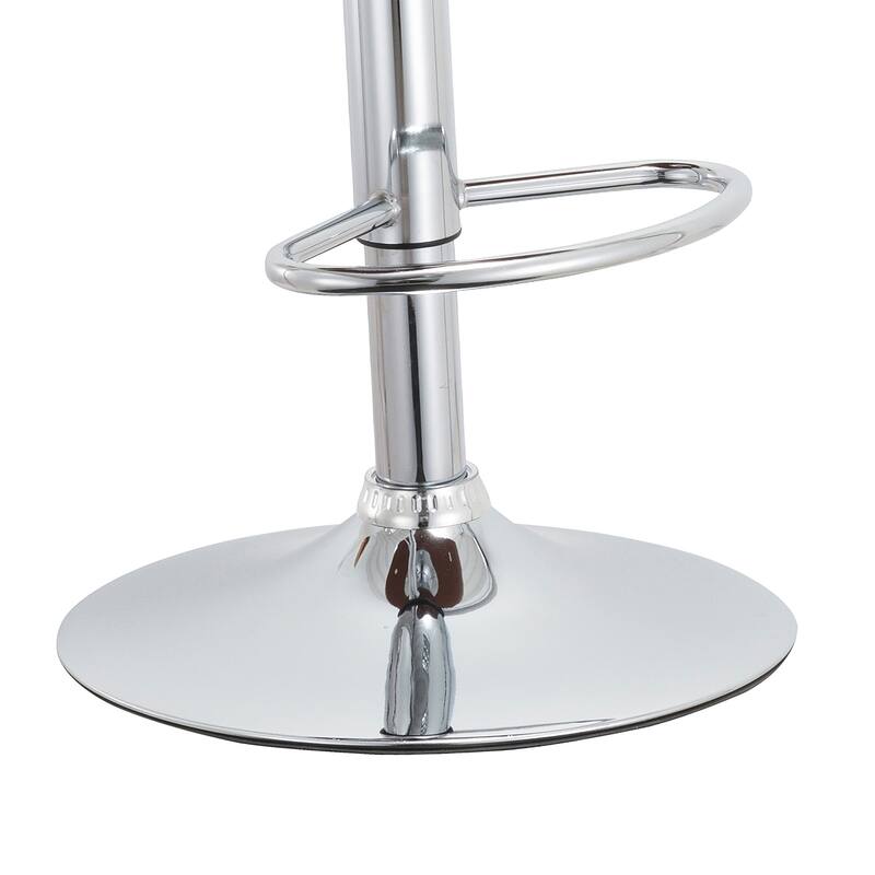 Modern Espresso Upholstered Adjustable Height Swivel Bar Stools with Footrest - 19.29" L x 19.29" W x 33.85-42.13" H