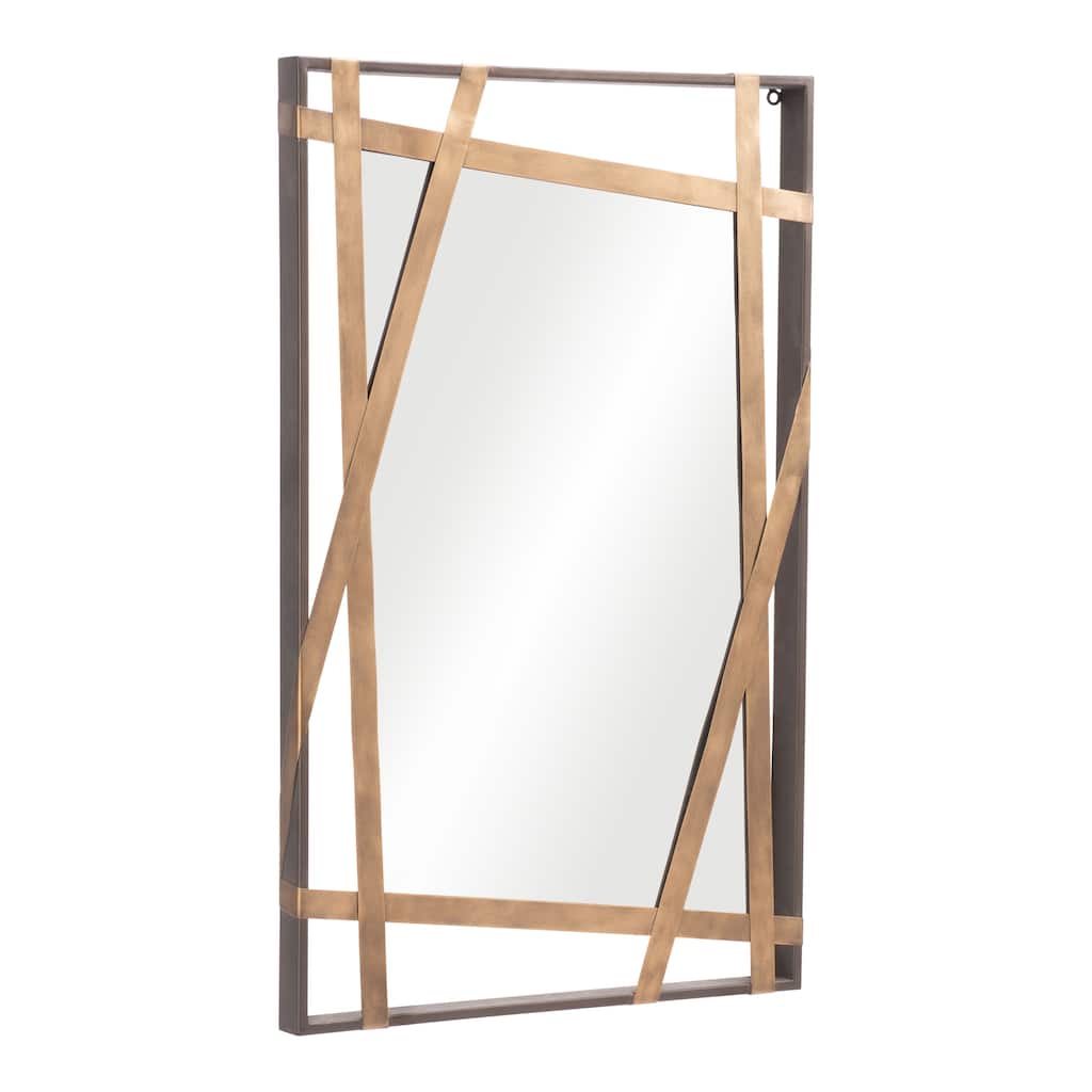 Kolton Mirror Antique Gold & Black - N/A