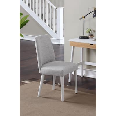 Taylor Chair With White Leg And Gray Fabric