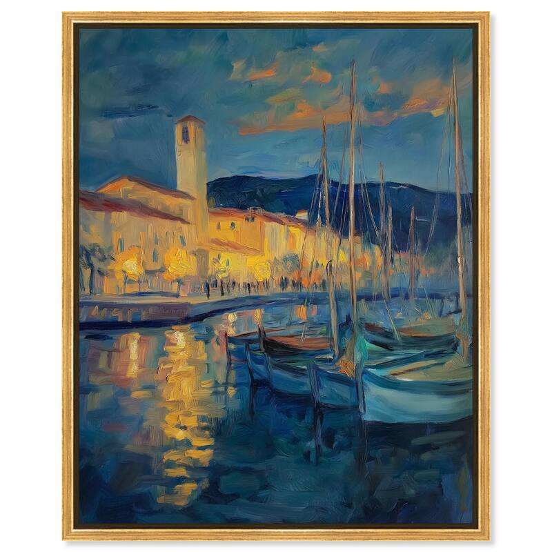 Harbor Lights Canvas by Art Remedy - 36" x 45" - Gold
