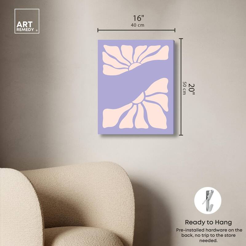 Split in two Flower Canvas by Art Remedy, Gallery Wrapped