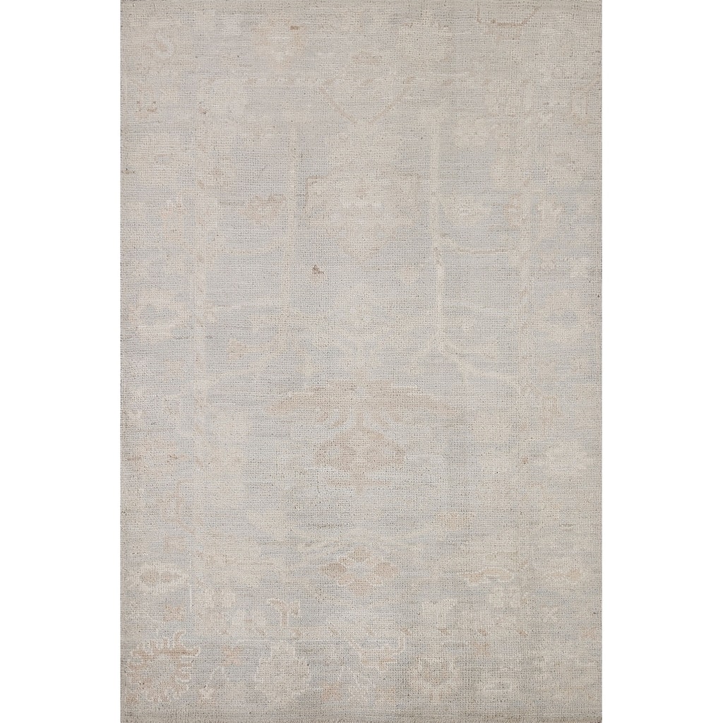 Hand Knotted Oriental 100% Wool Carpet Transitional All-Over Green Oushak Area Rug - 4' 11'' X 3' 2''